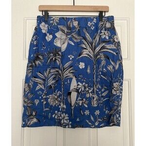J Crew Pull-on skirt in Ratti tropical toile linen Size Medium